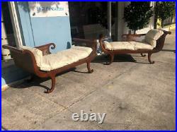 Pair Of 1970s Vintage Chaise Lounges. Wicker & Wood