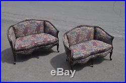 Pair Of French Style Wood Frame Loveseats