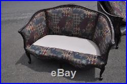Pair Of French Style Wood Frame Loveseats