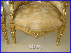 Pair Of Luxurious French Antique 19th Century Carved Giltwood Armchairs