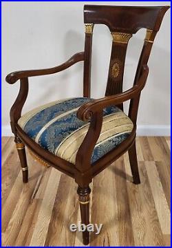 Pair Vintage 20th C ENGLISH Carved & Gilt REGENCY Style Chairs