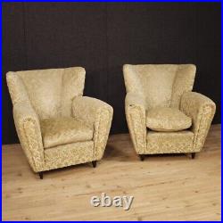 Pair armchairs design furniture chairs living room italian Borsani velvet 900