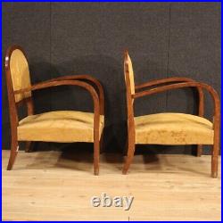 Pair of armchairs Art Deco style two chairs furniture vintage 20th century 900