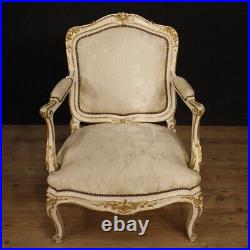 Pair of armchairs furniture chairs lacquered gilded wood antique 20th century