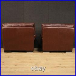 Pair of armchairs in leather furniture vintage living room modern design 900