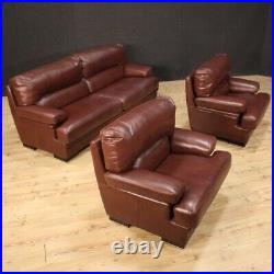 Pair of armchairs in leather furniture vintage living room modern design 900