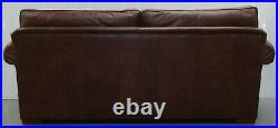 Parker Knoll Derwett Eastmoor Collection Three Seater Leather Sofa On Scroll Arm