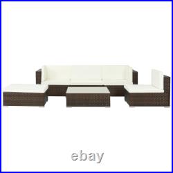 Patio Furniture Set 6 Piece Outdoor Sofa with Coffee Table Poly Rattan vidaXL
