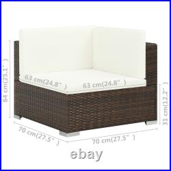 Patio Furniture Set 6 Piece Outdoor Sofa with Coffee Table Poly Rattan vidaXL