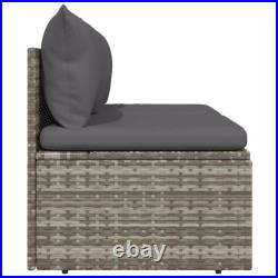 Patio Furniture with Cushion for Porch Deck Garden Gray Poly Rattan vidaXL