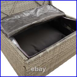 Patio Furniture with Cushion for Porch Deck Garden Gray Poly Rattan vidaXL