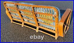 Paul Frankl Godfather Pretzel Sofa 10 Strand 3 Seats Bamboo c1930 Art Deco Boho