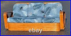 Paul Frankl Godfather Pretzel Sofa 10 Strand 3 Seats Bamboo c1930 Art Deco Boho