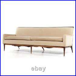 Paul McCobb Style Mid Century Walnut Sofa