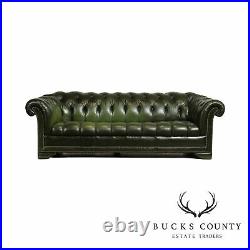 Pendragon Green Tufted Leather Chesterfield Sofa