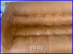Percival Lafer modern brown leather sofa 1965