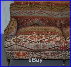 Perfect George Smith Rrp £10,800 Kilim Upholstery Large Sofa Feather Cushions