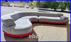 Post-Modern Curved Sectional Sofa 1980's mod postmodern serpentine modern