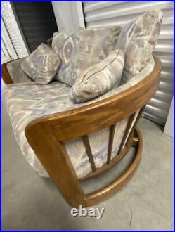 Post Modern Loveseat Sofa Flexsteel Howard Furniture Oak Barrelback Buyer$ship