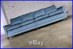 Powder Blue Lawson Style Four Cushion Sofa Vintage Mid Century Modern