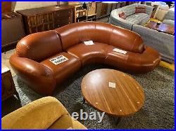 Professionally Reupholstered Full-Grain Leather Vintage Vladimir Kagan Sectional