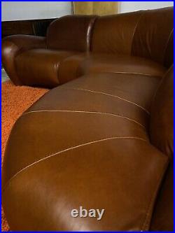 Professionally Reupholstered Full-Grain Leather Vintage Vladimir Kagan Sectional