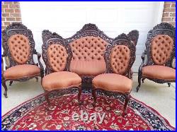 Profoundly Rare Victorian J H Belter Laminated Rosewood Tuthill King Parlor Set