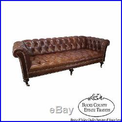 Quality Brown Tufted Leather Chesterfield Sofa possibly Ralph Lauren