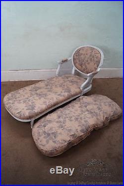 Quality French Louis XVI Style Painted Chaise Lounge