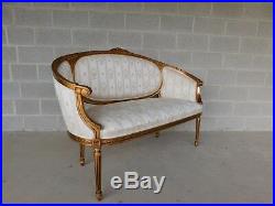 Quality Louis XVI Style Gilt Frame Settee Sofa 57W
