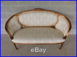 Quality Louis XVI Style Gilt Frame Settee Sofa 57W