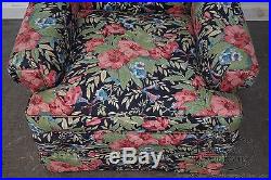 Quality Pair of Custom Floral Upholstered Club Chairs by Baker