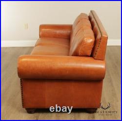 Quality Traditional Vintage Cognac Leather Sofa