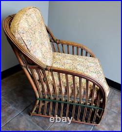 RARE Bamboo Rattan Wicker 31 tall Stick Club Chair from estate of Perry Como