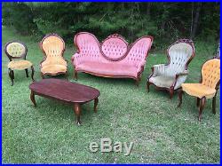 REPRODUCTION VICTORIAN Furniture Set SOFA-King&Queen Chairs etc
