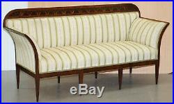 Rare 19th Century Rosewood & Satinwood Sofa Howard & Sons Floral Upholstery