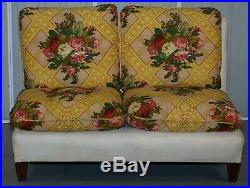 Rare Antique Howard & Sons Stamped Pair Of Sofa Benches Feather Filled Cushions