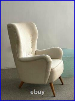 Rare Austrian Wingback Chair Attributed to Oskar Payer