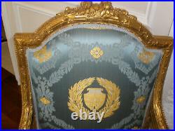 Rare French Antique 19 Century Louis XVI Gilt 5 Pc Sofa, Arm Chairs, Chairs Set