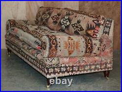 Rare New Old Stock George Smith Bulster Arm Kilim Upholstered Sofa Part Of Suite