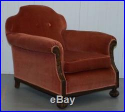 Rare Original Victorian Suite Ideal Restoration Project Club Armchairs & Sofa