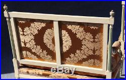 Rare Pair Signed Paint Decorated Maison Jansen Louis XVI Settee Canape Sofa