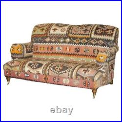 Rare & Stunning Vintage George Smith Kilim Upholstered Howard & Son's Sofa