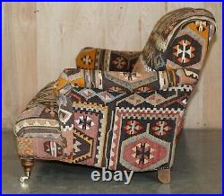 Rare & Stunning Vintage George Smith Kilim Upholstered Howard & Son's Sofa