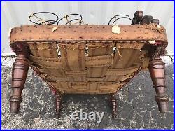 Rare Victorian Carved Walnut Child's Chaise Lounge Fainting Sofa 27 X 46 X 22
