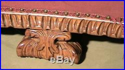 Red Velvet Antique Kidney Shape Couch and Chair