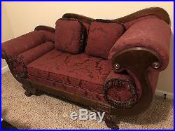 Red Victorian Style Loveseat / Fainting Couch Reproduction Local Pickup Only