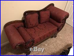 Red Victorian Style Loveseat / Fainting Couch Reproduction Local Pickup Only