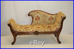 Regency Style Antique Loveseat Recamier Tufted Settee Chaise Lounge circa1920