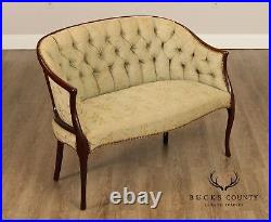 Regency Style Vintage Mahogany Frame Settee